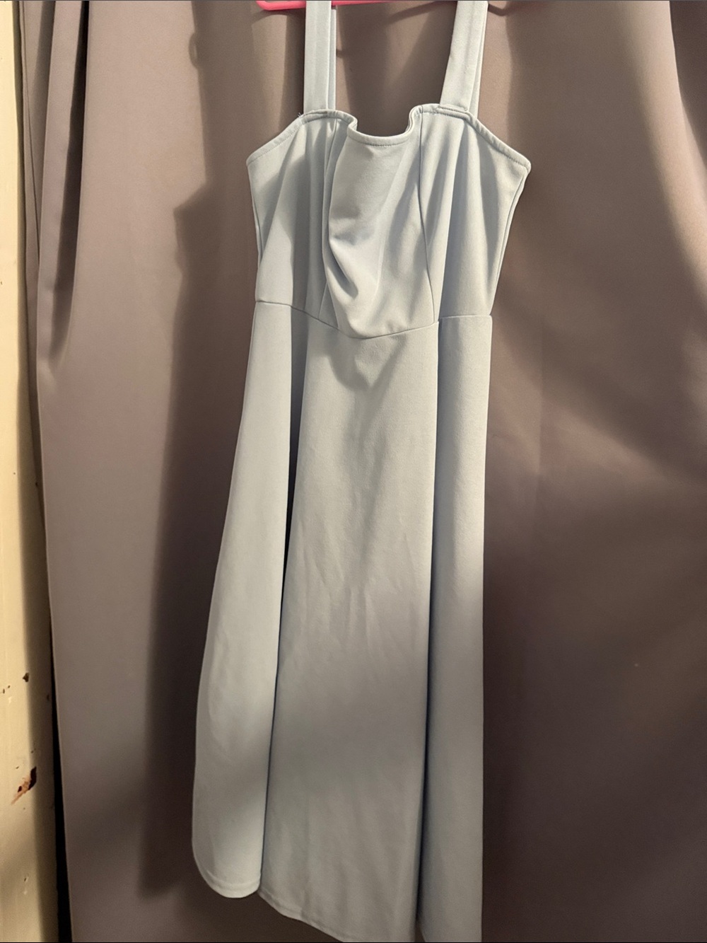 SHEIN Light Blue Midi Strappy A-Line Dress